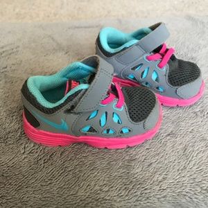 Toddler girl Nike running shoe.